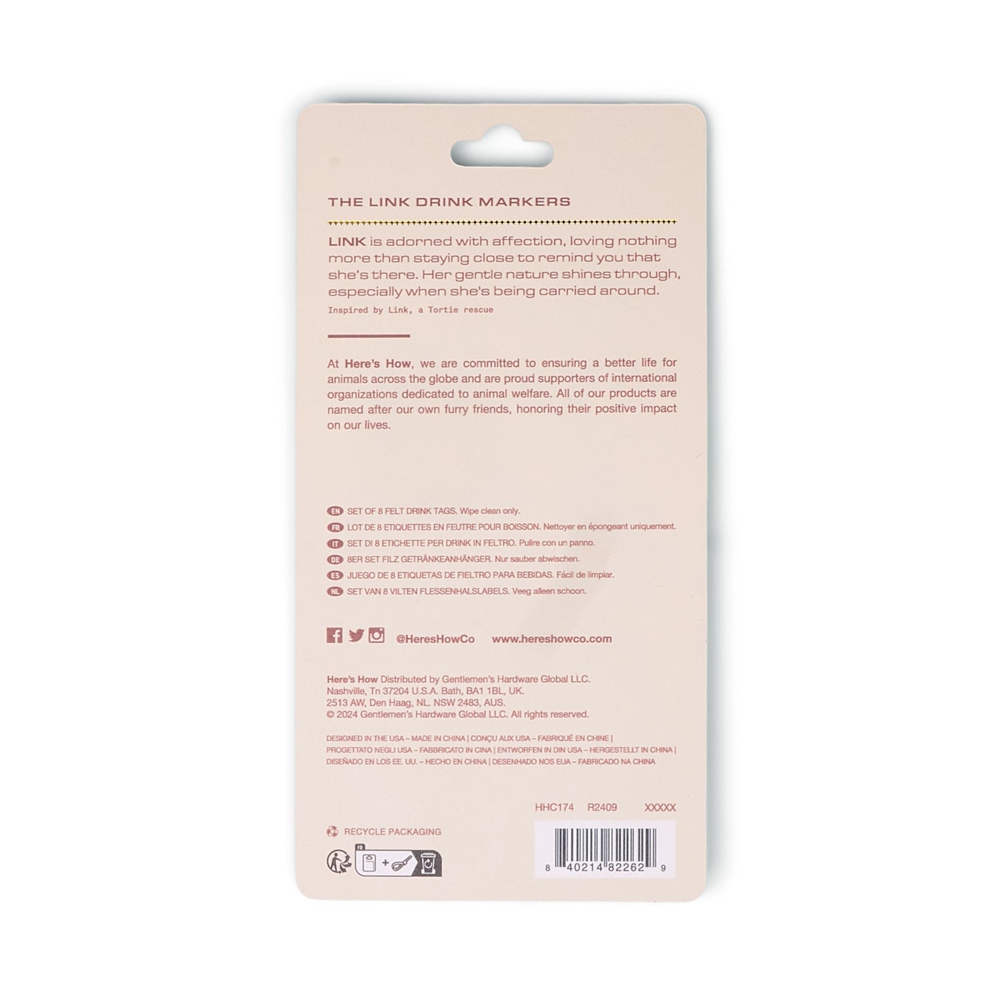 The Link Felt Drink Tags