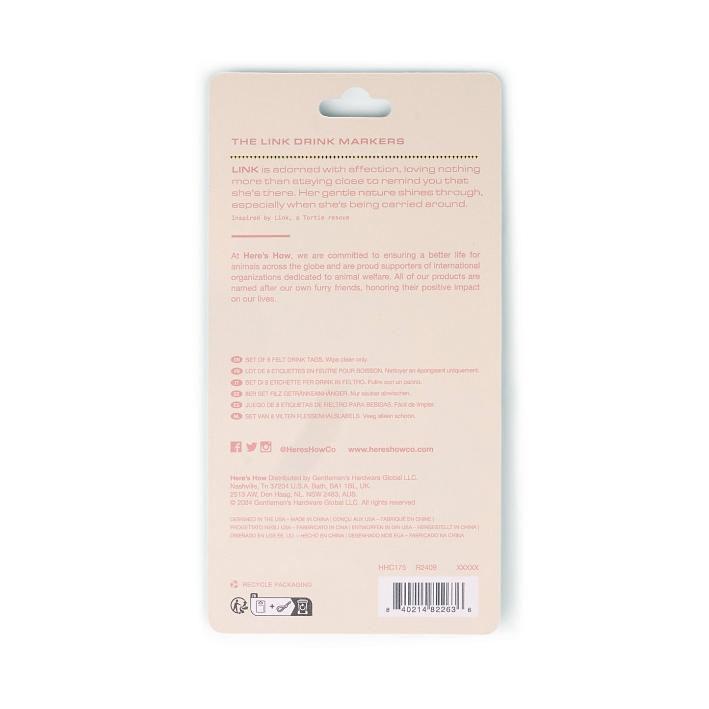 The Link Felt Drink Tags