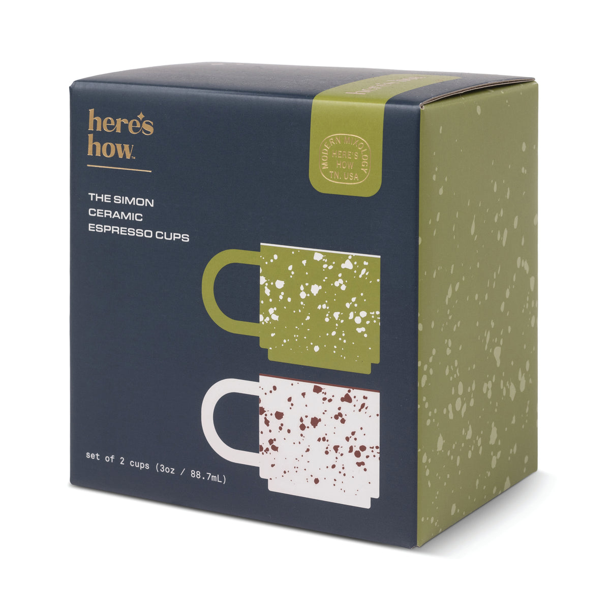 The Simon Espresso Cups Set - Cream + Olive Here's How