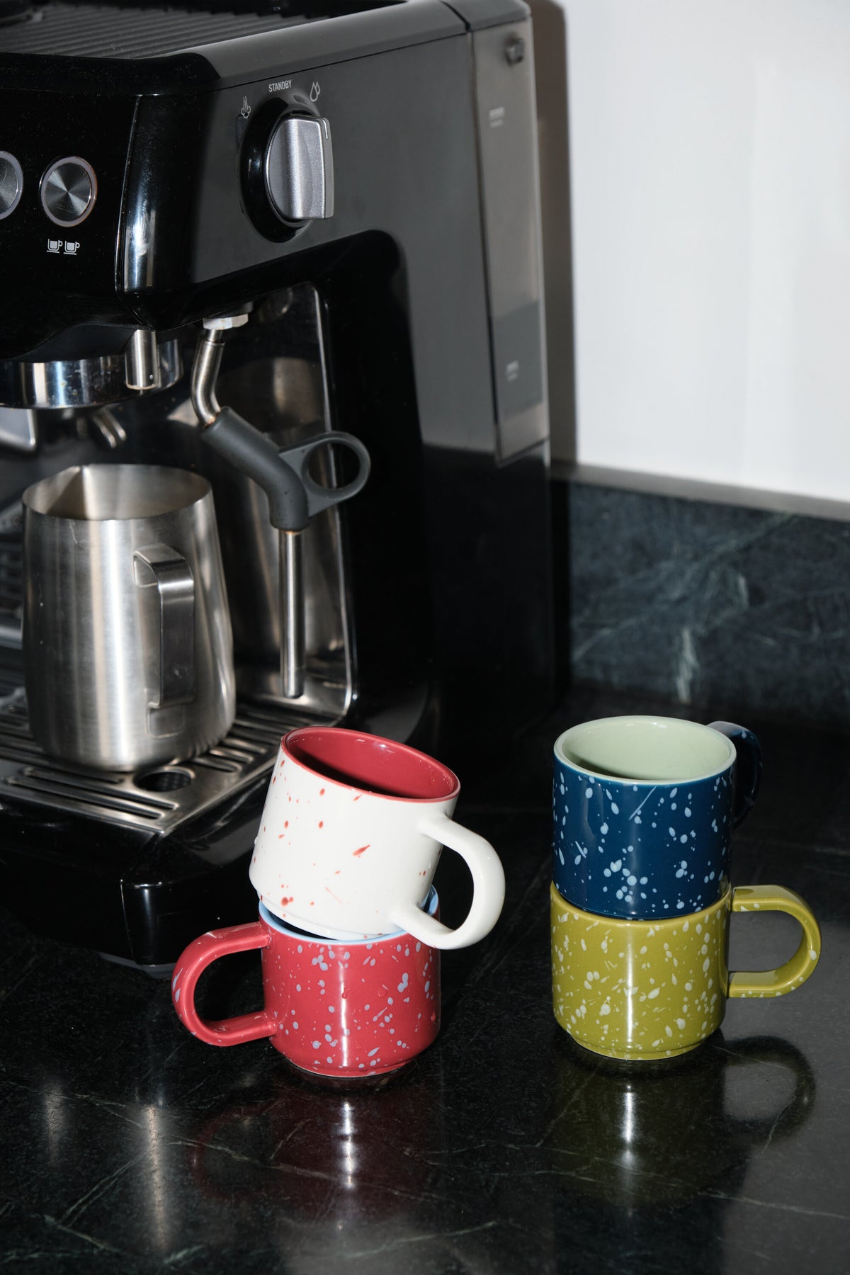 The Simon Espresso Cups Set - Cream + Olive Here's How