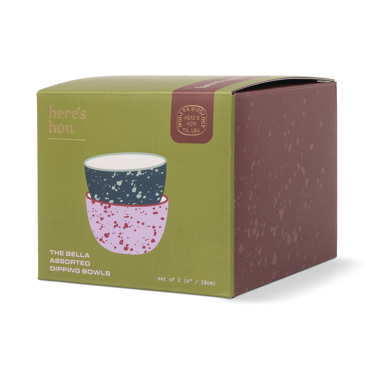 The Bella Set of Dipping Bowls - Navy + Lilac Splatter Here's How